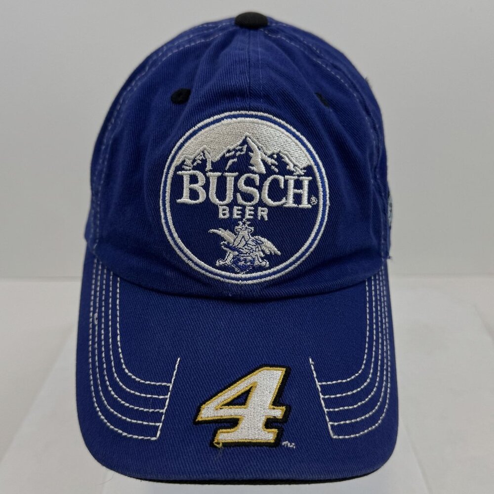 Busch Beer NASCAR Stewart-Haas Racing Hat Kevin Harvick #4 Blue Adjustable Cap